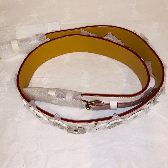 Coach Tea Rose Novelty Bag Strap White New - Picture 2 of 6